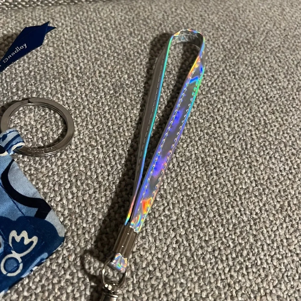 3/$30 Vera Bradley Card case blue burst and bonus wristlet strap